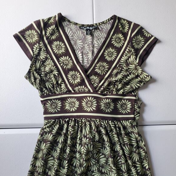 Y2K Babydoll Fairy Whimsy Dress Womens Small Floral Empire Waist Stretch Boho - Picture 2 of 10